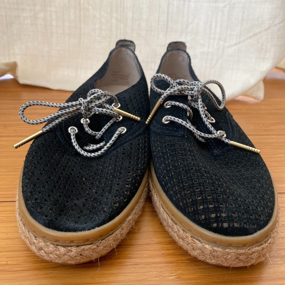 COLE HAAN BLACK CLOUDFEEL ESPADRILLE LACE UP GRAND SERIES